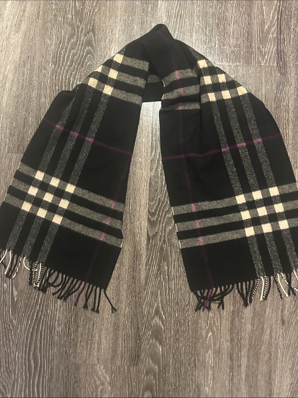 Burberry Plaid 100% Cashmere Scarf